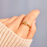 18K Gold-Plated 925 Sterling Silver Double-Layered Ring - Trendsi
