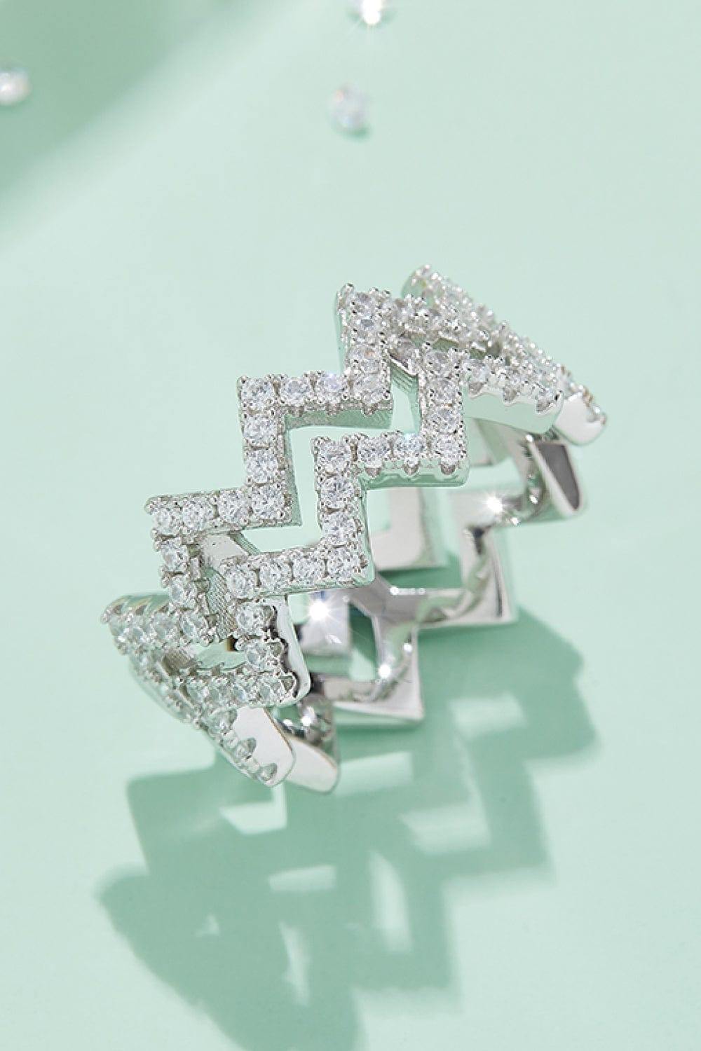 Moissanite Zigzag Stacking Rings - Trendsi