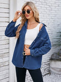 Button Up Collared Neck Denim Jacket - Trendsi