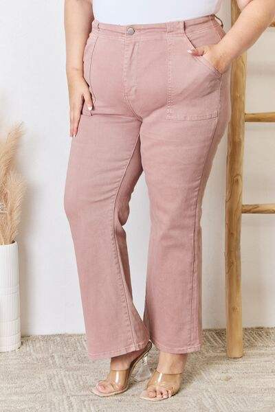 RISEN Full Size High Rise Ankle Flare Jeans - Trendsi - Flyclothing LLC