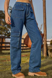 Loose Fit Long Jeans with Pockets - Trendsi