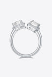 1 Carat Moissanite 925 Sterling Silver Open Ring - Trendsi
