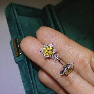 2 Carat Moissanite 925 Sterling Silver Stud Earrings - Trendsi - Flyclothing LLC