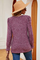 Square Neck Flounce Sleeve T-Shirt - Trendsi - Flyclothing LLC