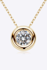 1 Carat Moissanite Pendant 925 Sterling Silver Necklace - Trendsi - Flyclothing LLC