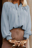 Button Up Round Neck Long Sleeve Shirt - Trendsi - Flyclothing LLC