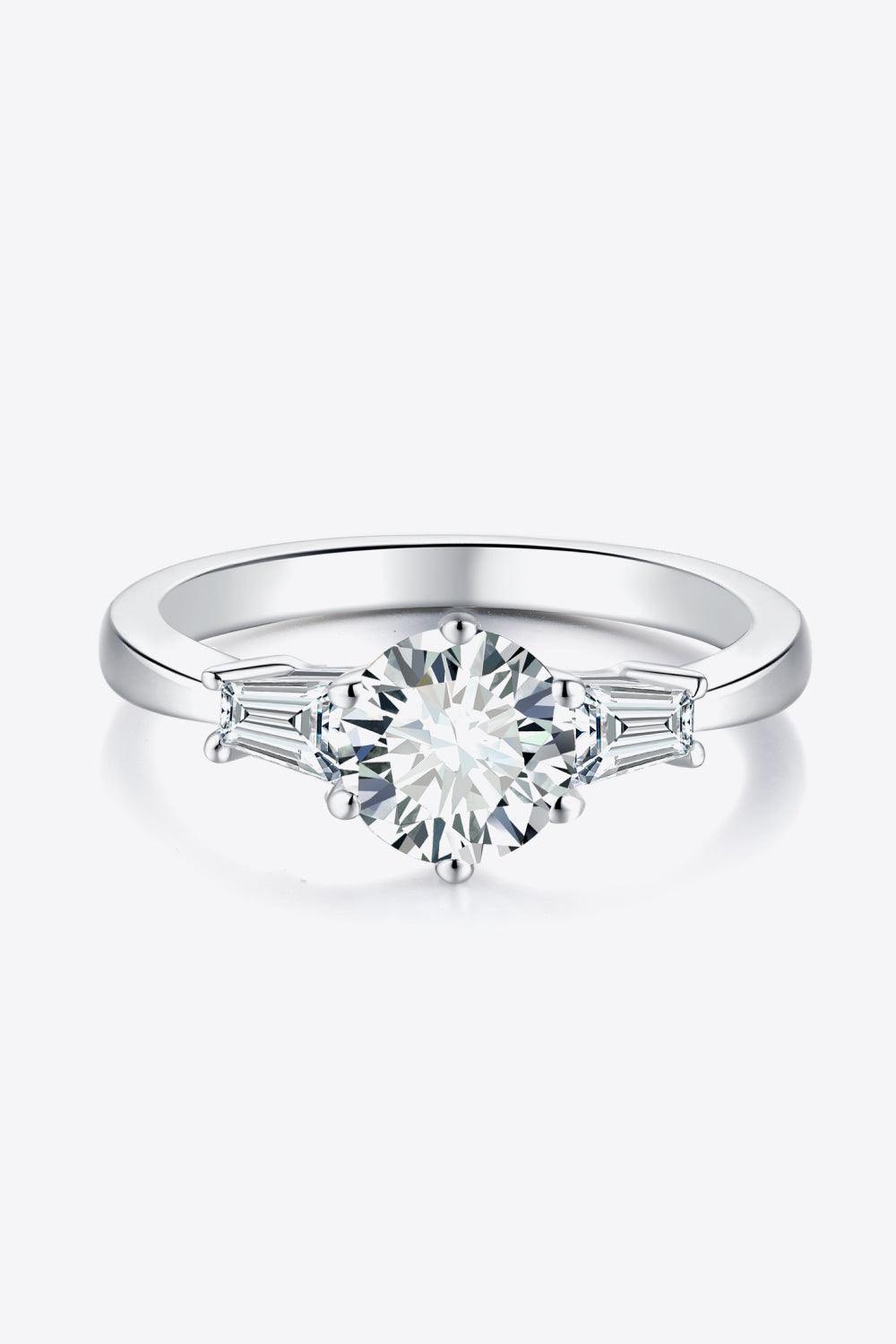 Loyal Love 1 Carat Moissanite Platinum-Plated Ring - Flyclothing LLC
