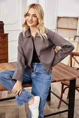 Button Up Collared Neck Jacket - Trendsi - Flyclothing LLC
