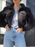 Pocketed Snap Down Collared Neck Jacket - Trendsi