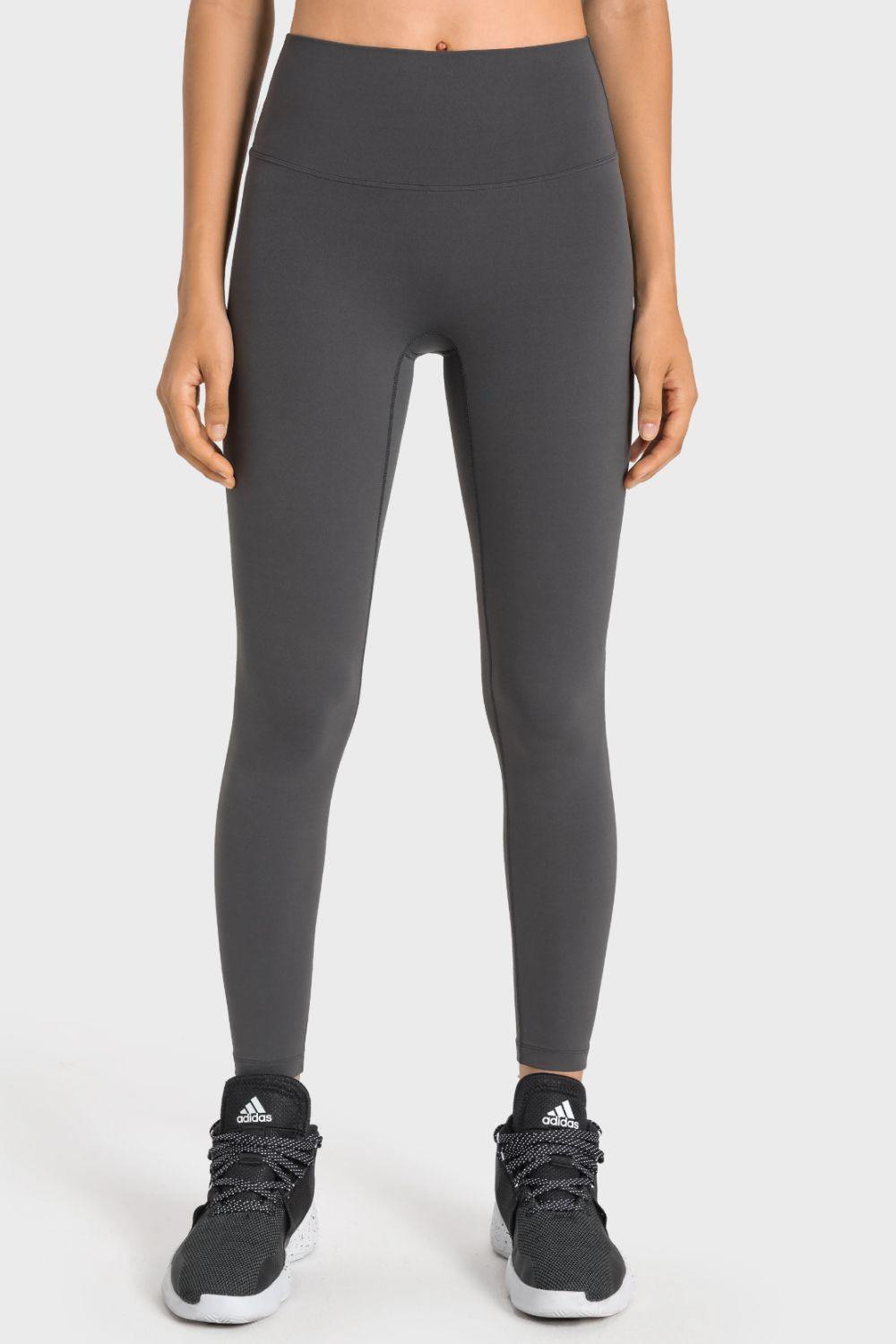 High-Rise Wide Waistband Yoga Leggings - Trendsi