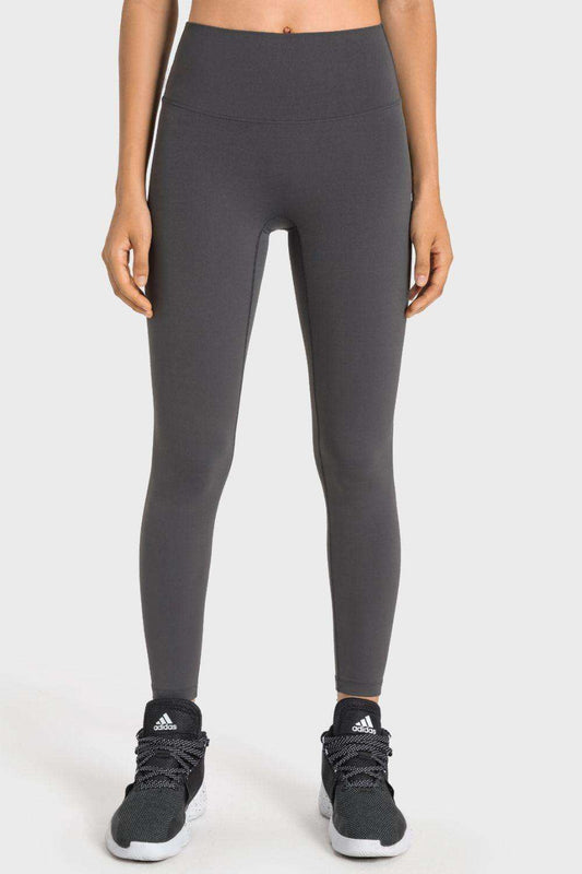 High-Rise Wide Waistband Yoga Leggings - Trendsi - Flyclothing LLC