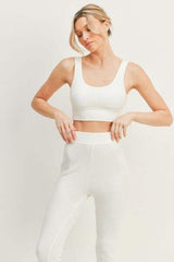 Kimberly C Waffle Tank and High Waist Flare Pants Set - Trendsi - Flyclothing LLC