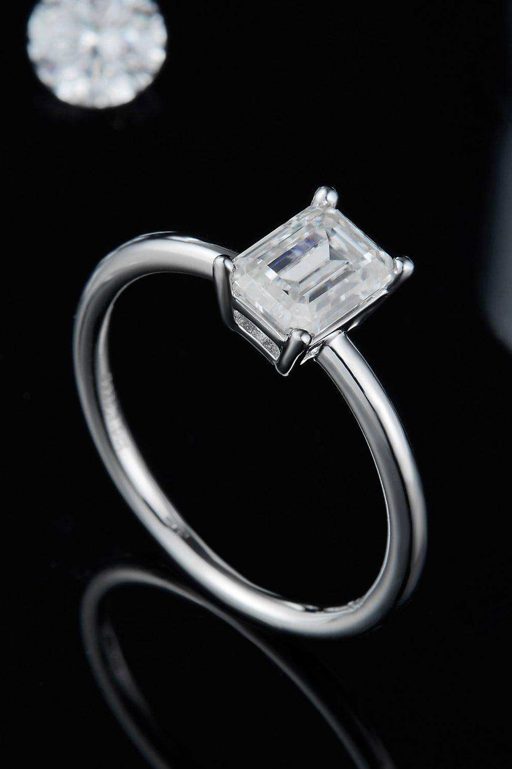 1 Carat Moissanite 925 Sterling Silver Solitaire Ring - Trendsi - Flyclothing LLC