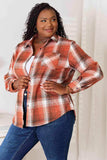 Double Take Plaid Collared Neck Long Sleeve Shirt - Trendsi - Flyclothing LLC