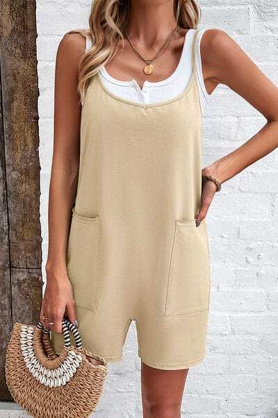 Spaghetti Strap Romper with Pockets - Trendsi - Flyclothing LLC