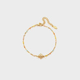 Lotus Shape 18K Gold-Plated Bead Bracelet - Trendsi