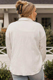 Plus Size Snap Down Dropped Shoulder Jacket - Trendsi - Flyclothing LLC