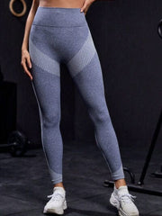 Striped High Waist Active Pants - Flyclothing LLC