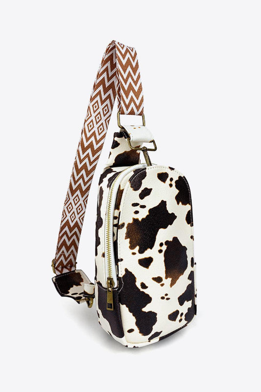 Printed PU Leather Sling Bag - Trendsi
