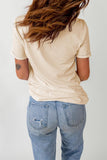 Letter Graphic Cuffed Tee Shirt - Trendsi
