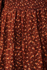 Ditsy Floral Smocked Balloon Sleeve Mini Dress - Trendsi - Flyclothing LLC