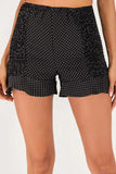 Polka Dot Smocked Ruffle Hem Shorts - Trendsi
