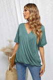 Surplice Half Sleeve T-Shirt - Trendsi - Flyclothing LLC