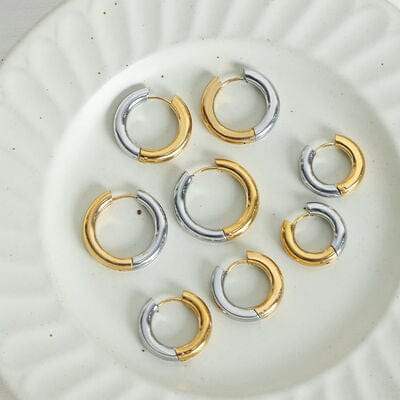 18K Gold-Plated Huggie Earrings - Trendsi - Flyclothing LLC