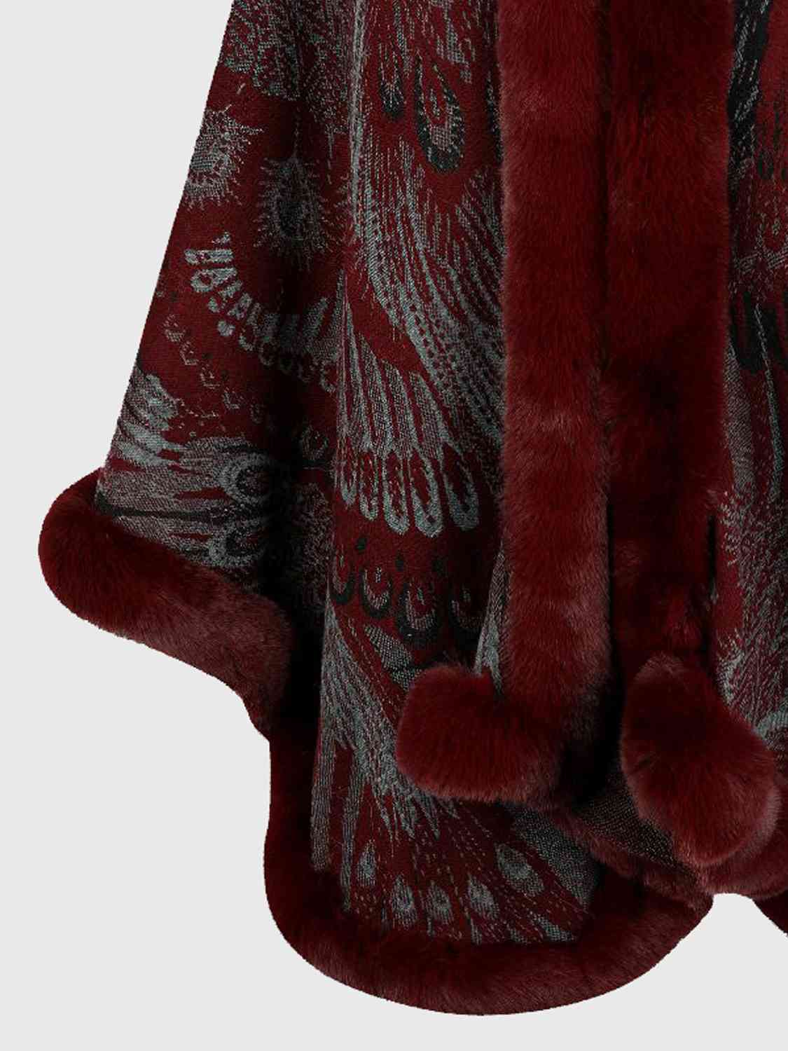 Printed Open Front Poncho - Trendsi - Flyclothing LLC