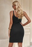 Ribbed Sleeveless V-Neck Dress - Trendsi