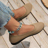 Round Toe Knit Ballet Flats - Trendsi - Flyclothing LLC