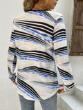 Printed Half Zip Long Sleeve T-Shirt - Trendsi