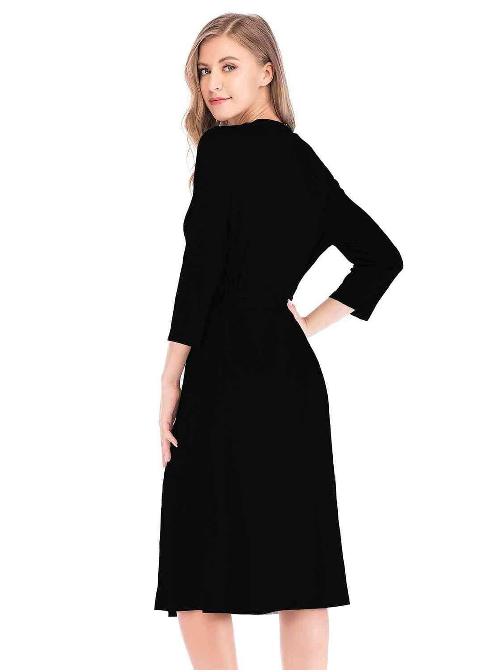 Plunge Tie Front Night Dress - Trendsi - Flyclothing LLC
