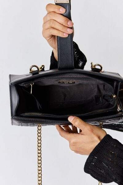 David Jones Quilted PU Leather Handbag - Trendsi - Flyclothing LLC