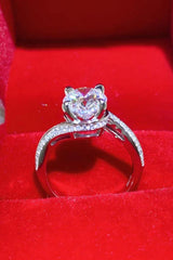 3 Carat Moissanite Side Stone Ring - Trendsi