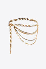 Rhinestone Decor Metal Chain Belt - Trendsi