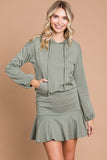 Culture Code Full Size Drawstring Dropped Shoulder Hooded Mini Dress - Trendsi