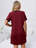 Contrast Trim Round Neck Mini Dress - Trendsi - Flyclothing LLC