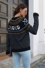 Ribbed Round Neck Long Sleeve Pullover Sweater - Trendsi - Flyclothing LLC