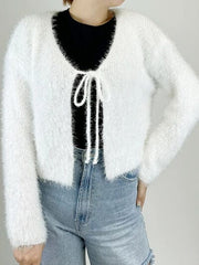 Tied Open Front Dropped Shoulder Cardigan - Flyclothing LLC