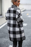 Plaid Dropped Shoulder Cardigan with Pocket - Trendsi