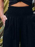 Full Size Smocked Waist Wide Leg Pants - Trendsi - Flyclothing LLC