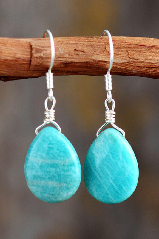 Handmade Natural Stone Teardrop Earrings - Trendsi