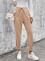 Drawstring Straight Pants with Pockets - Trendsi - Flyclothing LLC