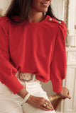 Round Neck Short Sleeve Sweatshirt - Trendsi - Flyclothing LLC