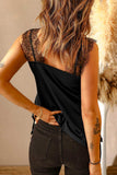 Eyelash Trim Spliced Lace Tank - Trendsi