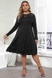 Long Sleeve Cutout Detail Dress - Trendsi - Flyclothing LLC