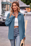 Slit Dropped Shoulder Longline Shirt - Trendsi - Flyclothing LLC