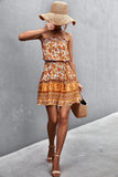 Bohemian Frill Trim Strapless Dress - Trendsi