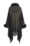 Color Block Fringe Detail Poncho - Trendsi - Flyclothing LLC